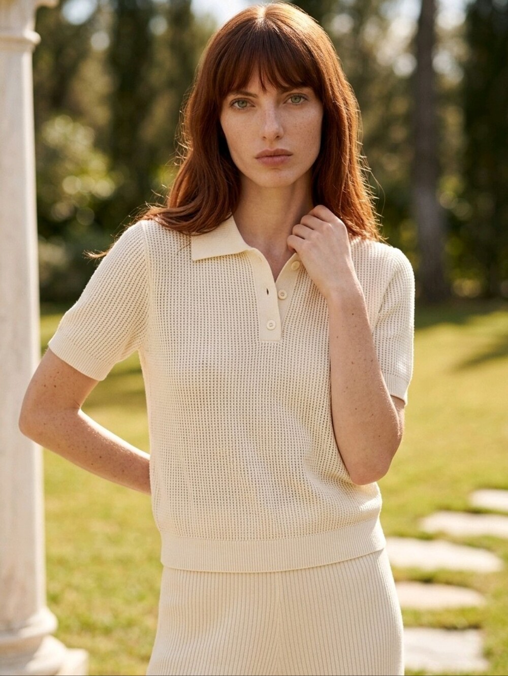 Mango Women's Cream V-Neck Sweater